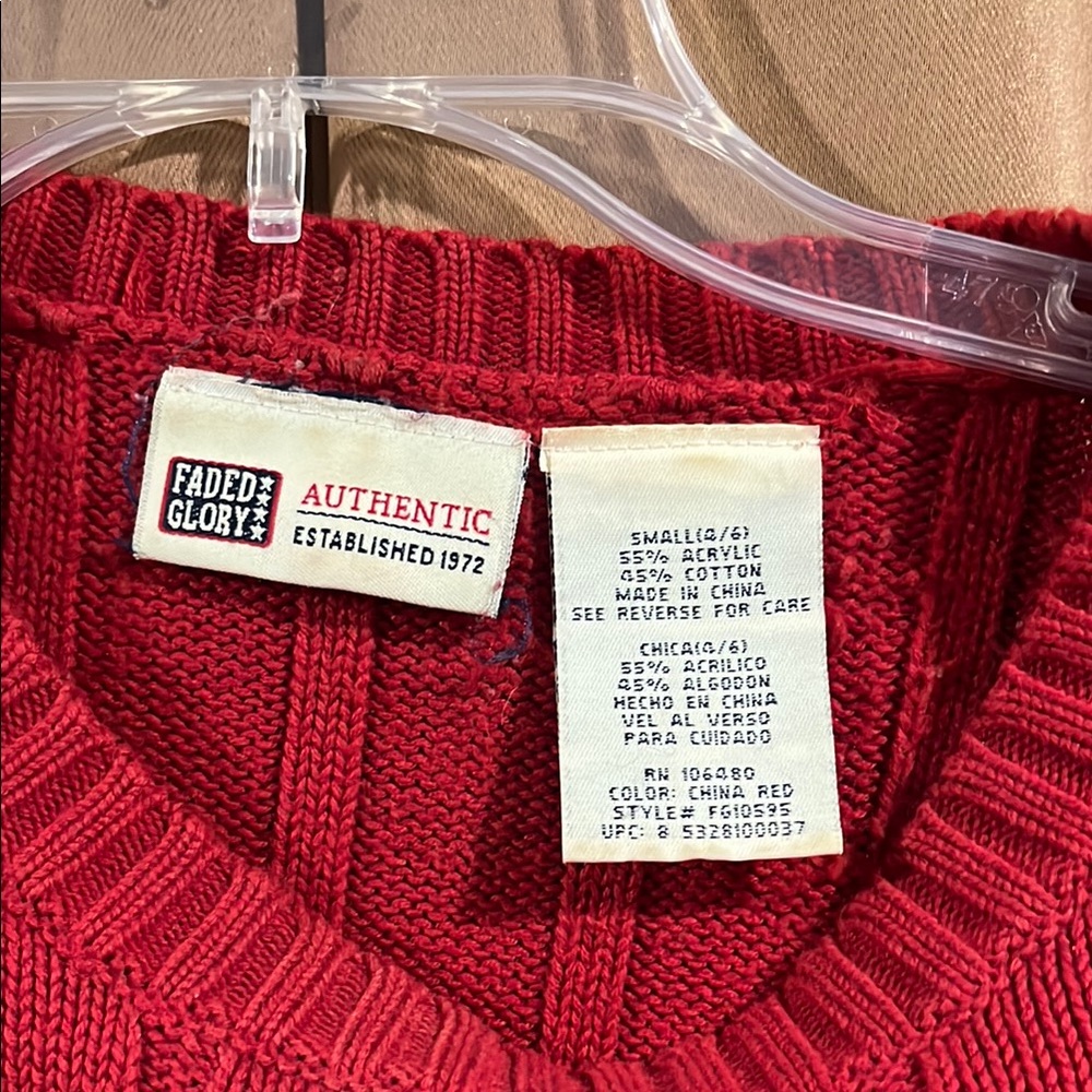 Red Patterned Sweater - Picture 2 of 2